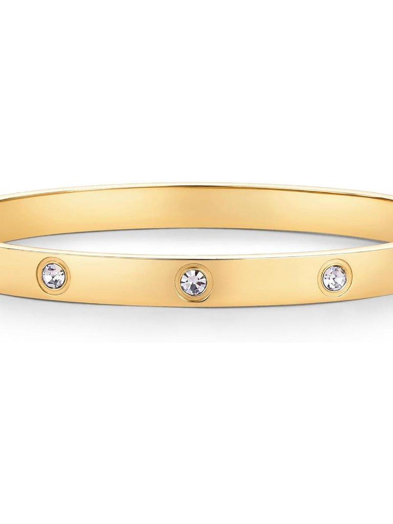 Waterproof Love Bracelet For Women - 14k Gold Plated Love Bangle With Cubic Zirc